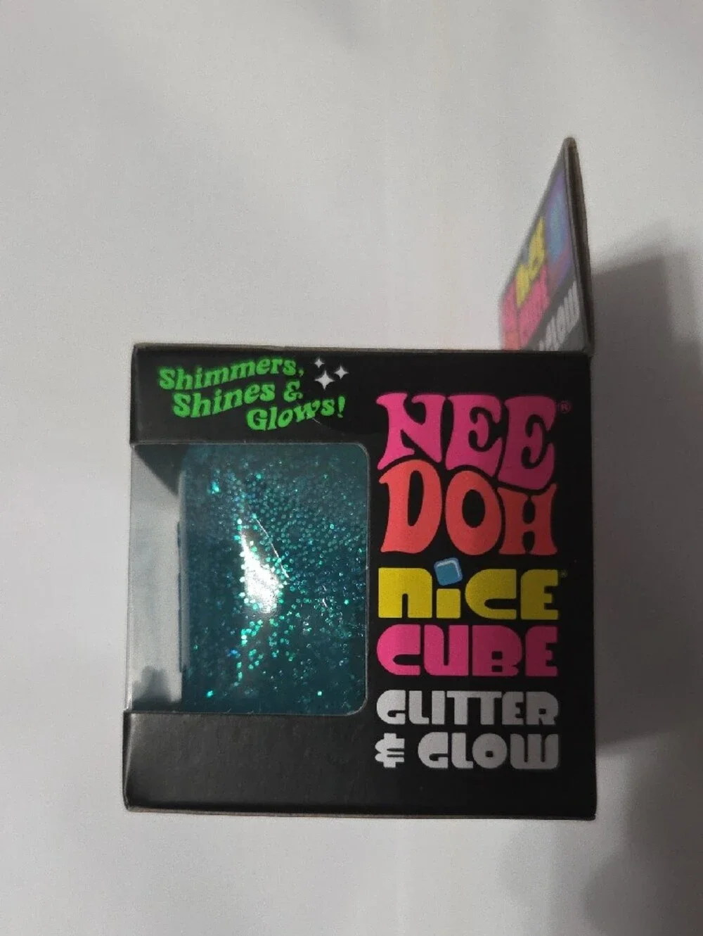 Nice Cube Glitter & Glow Super Solid Squish - Teal Glitter